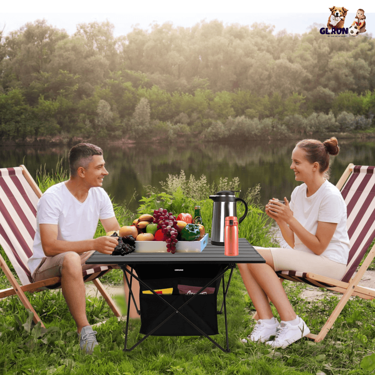 Foldable Camping Table With Storage Basket Rustproof Portable Aluminum Alloy Roll-Up Camping Table With Carrying Bag For Camping Hiking BBQ Picnic Fis