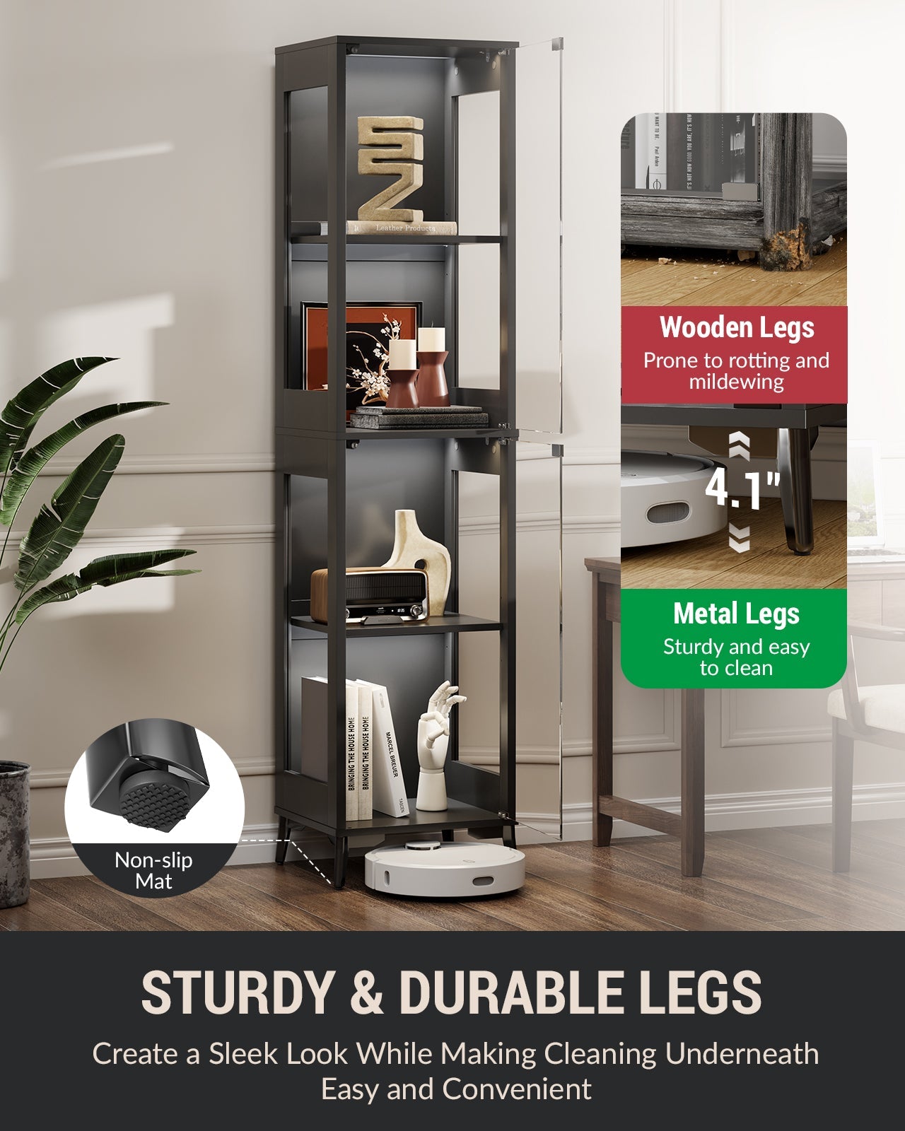 Glass Display Cabinet 15.75in*13.78in*66.73in