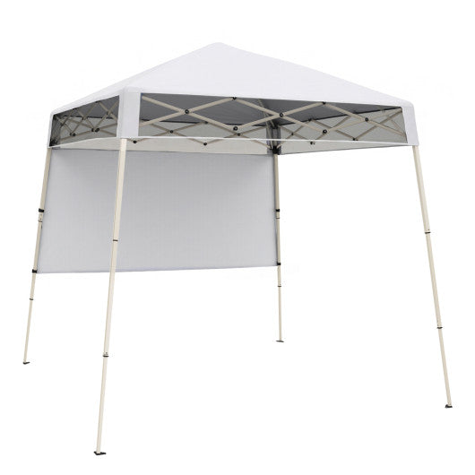 7 x 7 FT Pop-Up Canopy Tent with 1 Push Center Lock for Sports Picnic Camping-White
