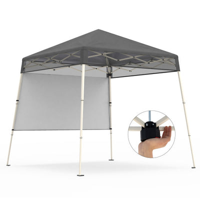 7 x 7 FT Pop-Up Canopy Tent with 1 Push Center Lock for Sports Picnic Camping-Gray