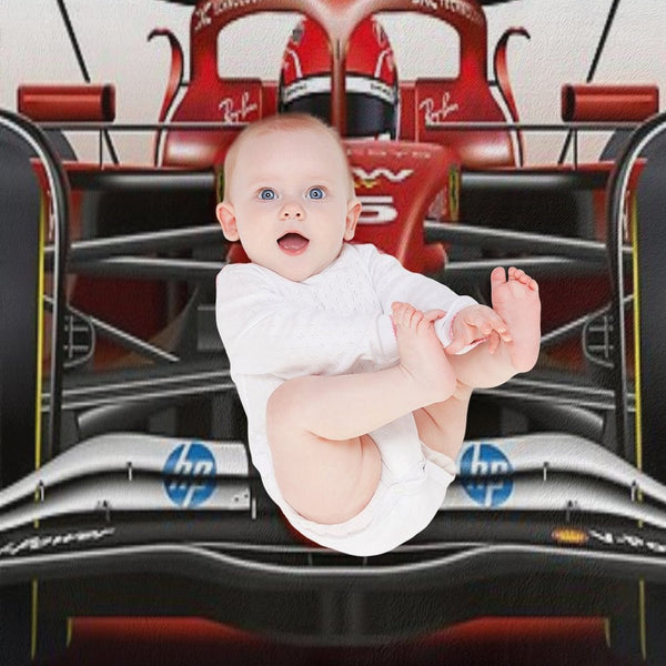 Many Charles Leclerc Formula 1 Items for 2025 Season, Featuring His Iconic Ferrari Racing Car Machine-washable Throw Blanket