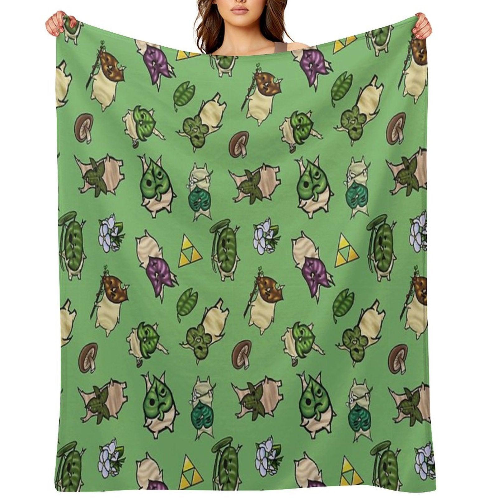 Korok Repeating Pattern (Light Green) Throw Blanket