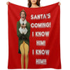 SANTA'S COMING! I KNOW HIM! Elf The Movie Will Ferrell Buddy Christmas Throw Blanket