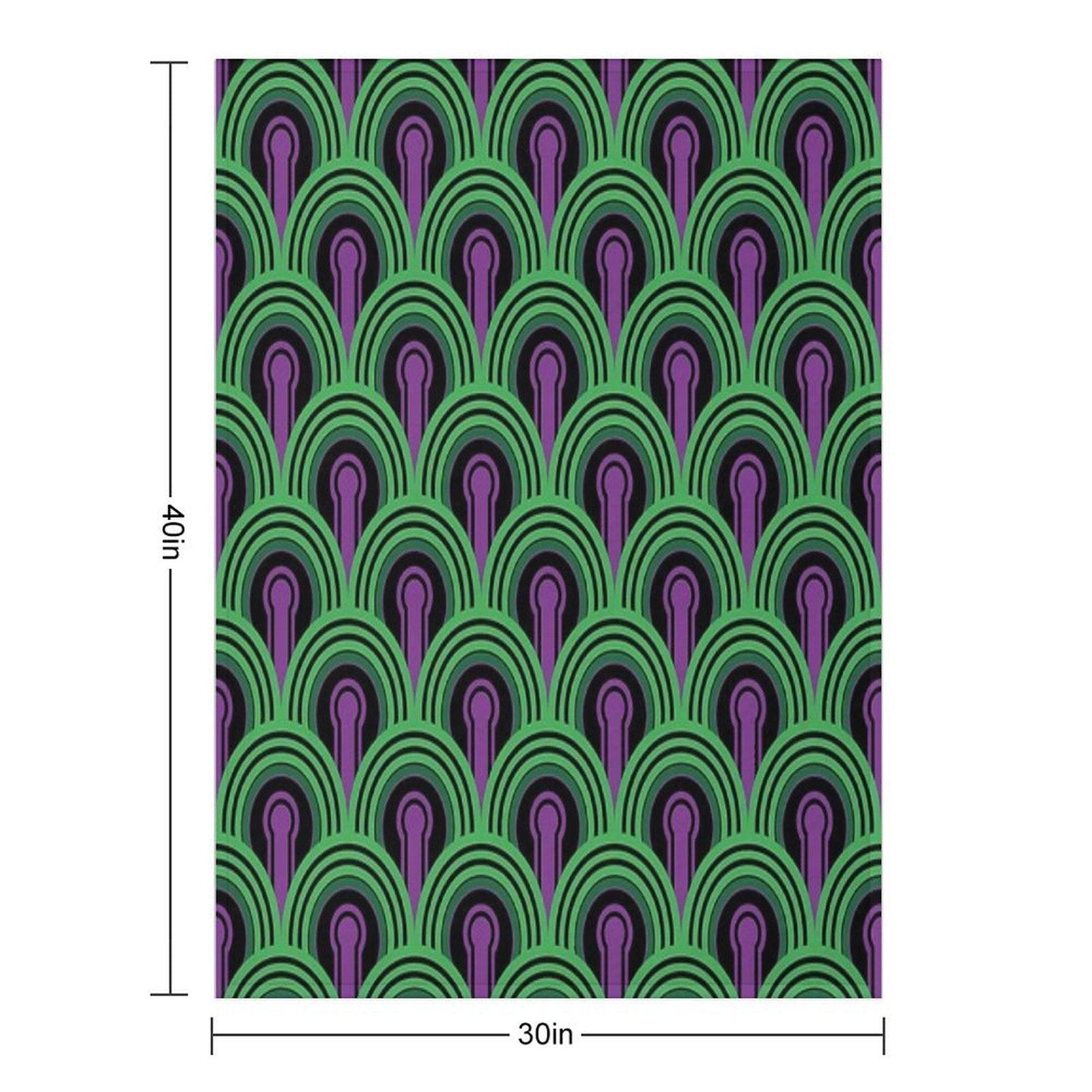 Geometric Pattern Keyhole Arch PurpleGreen Throw Blanket