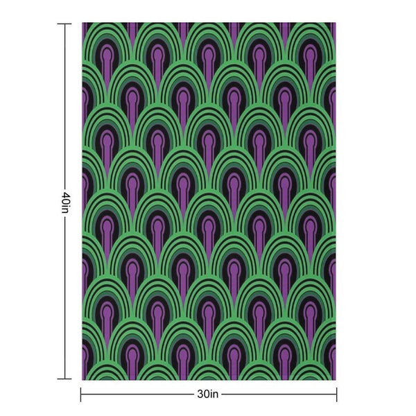 Geometric Pattern Keyhole Arch PurpleGreen Throw Blanket