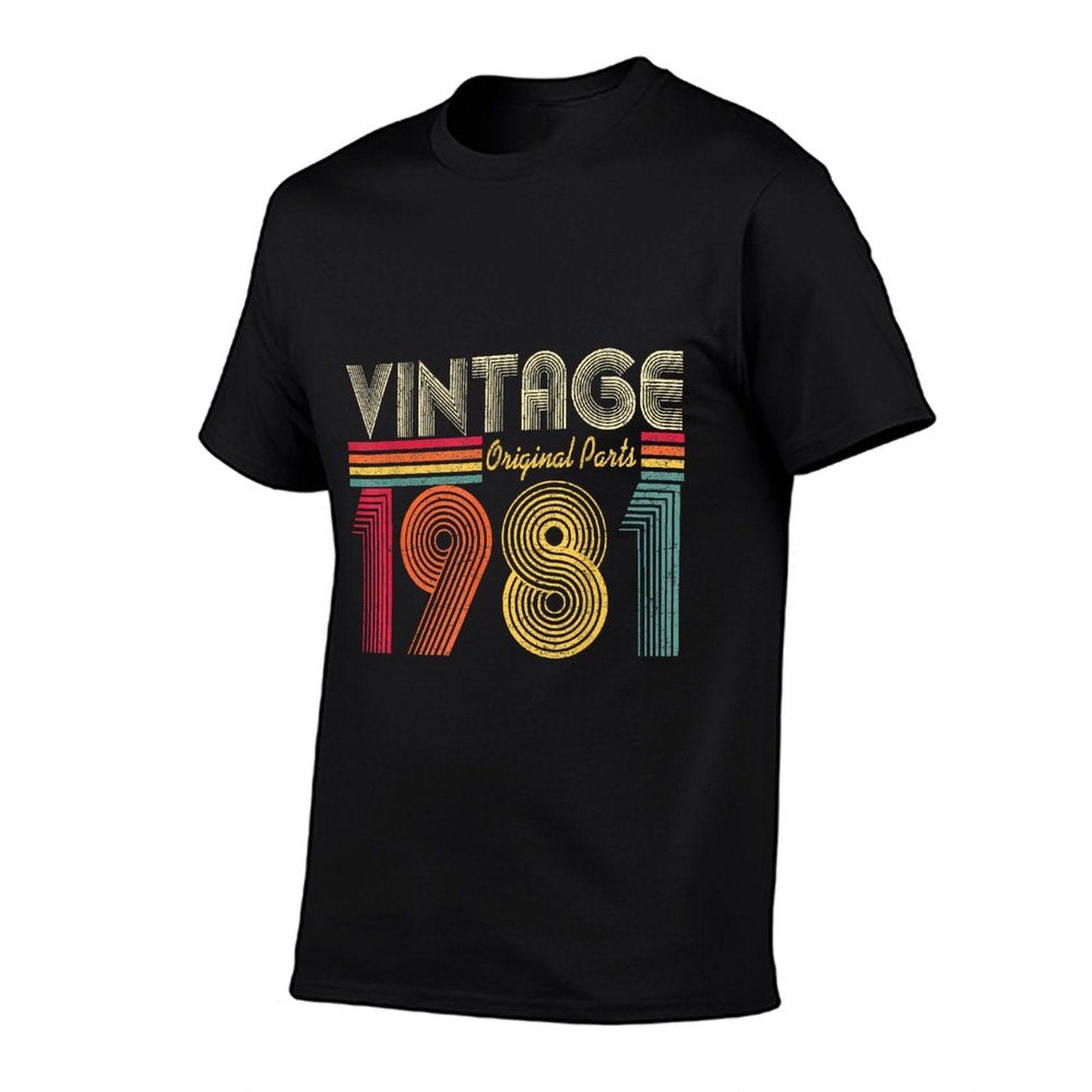 Vintage 1981 40th Birthday Gift Men Women 40 Years Old  Rolled Sleeves T-Shirt