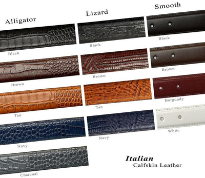 81208143 Italian Calfskin Genuine Leather Designer Dress Golf Belt 1-1/8