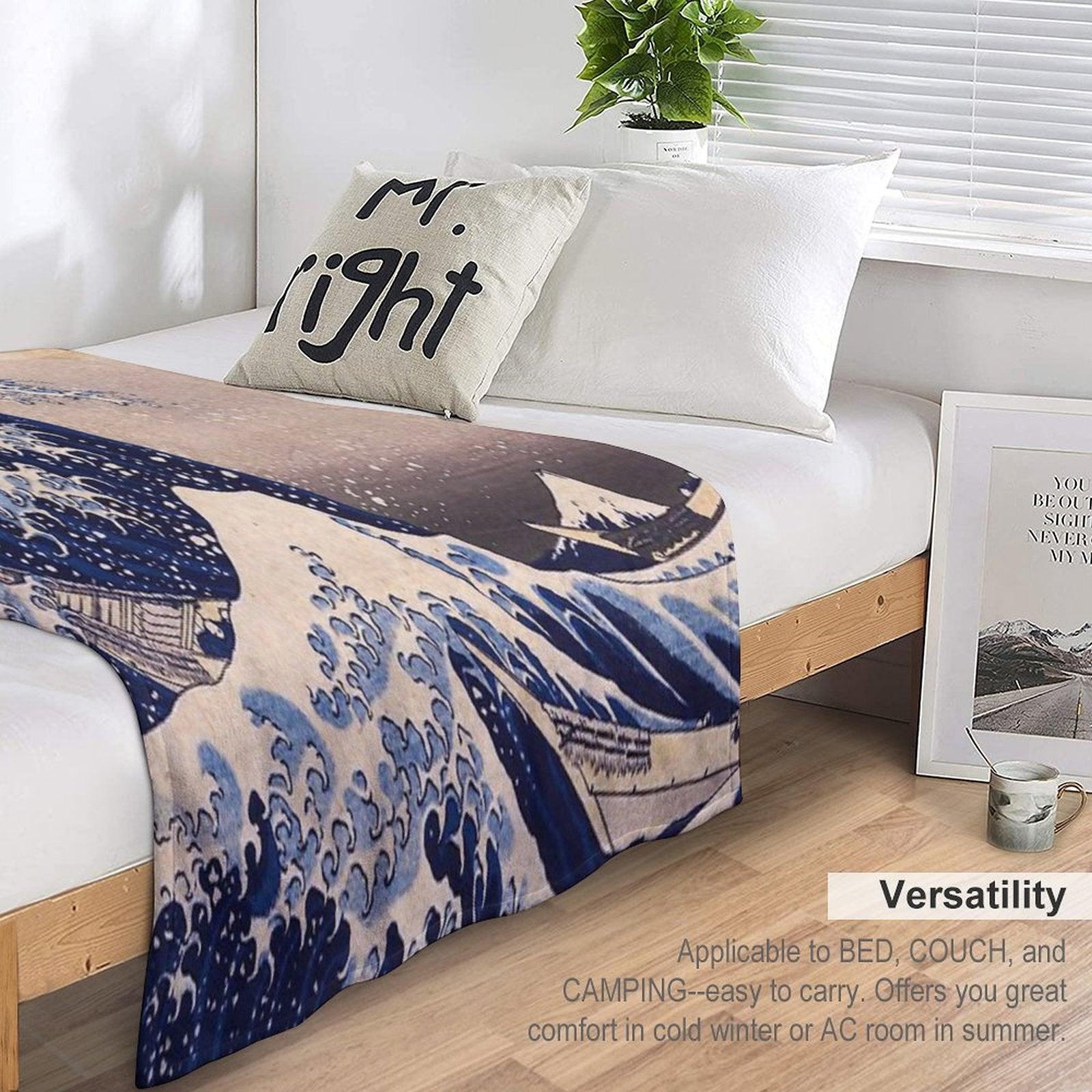 The Great Wave Off Kanagawa by Katsushika Hokusai (c 1830-1833) Throw Blanket
