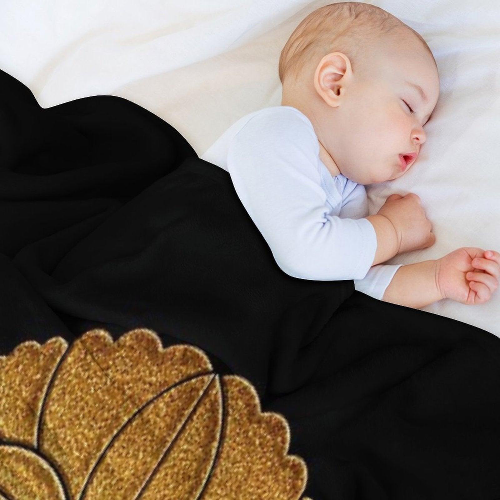 Sagari Fuji Kamon in Gold Seal Throw Blanket