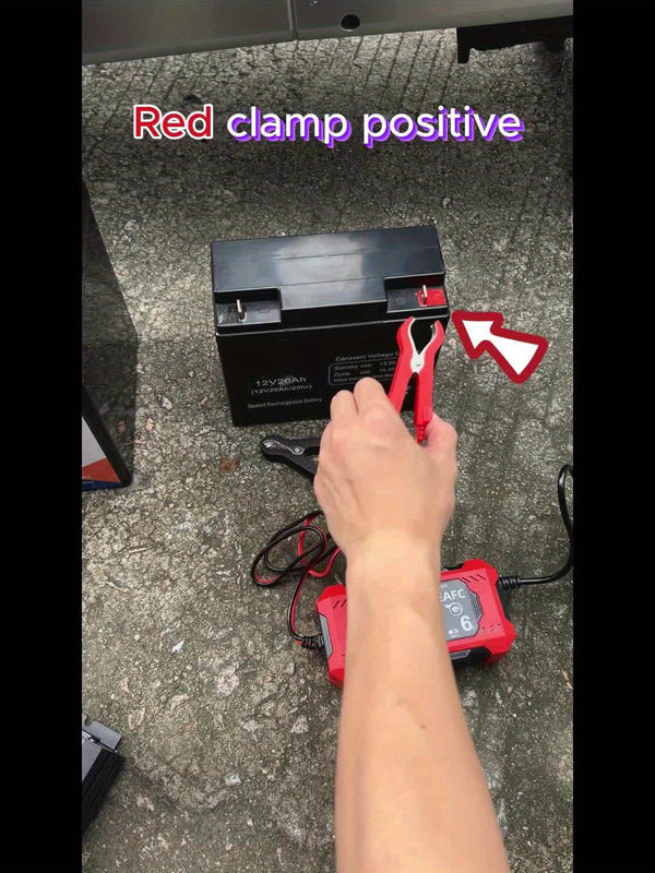 Car Battery Charger, 12V 6A Smart Battery Trickle Charger Auto 12V 24V Battery Maintainer for Car Truck Motorcycle Lawn Mower Marine Lead Acid Battery, Vehicle Battery Maintenance, Automotive Battery Care, Compact Charger, Po DSers Fulfillment