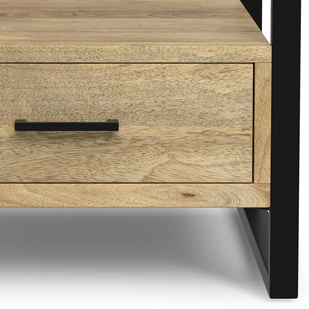 Riverside Solid Mango Wood Bedside Table in Refined