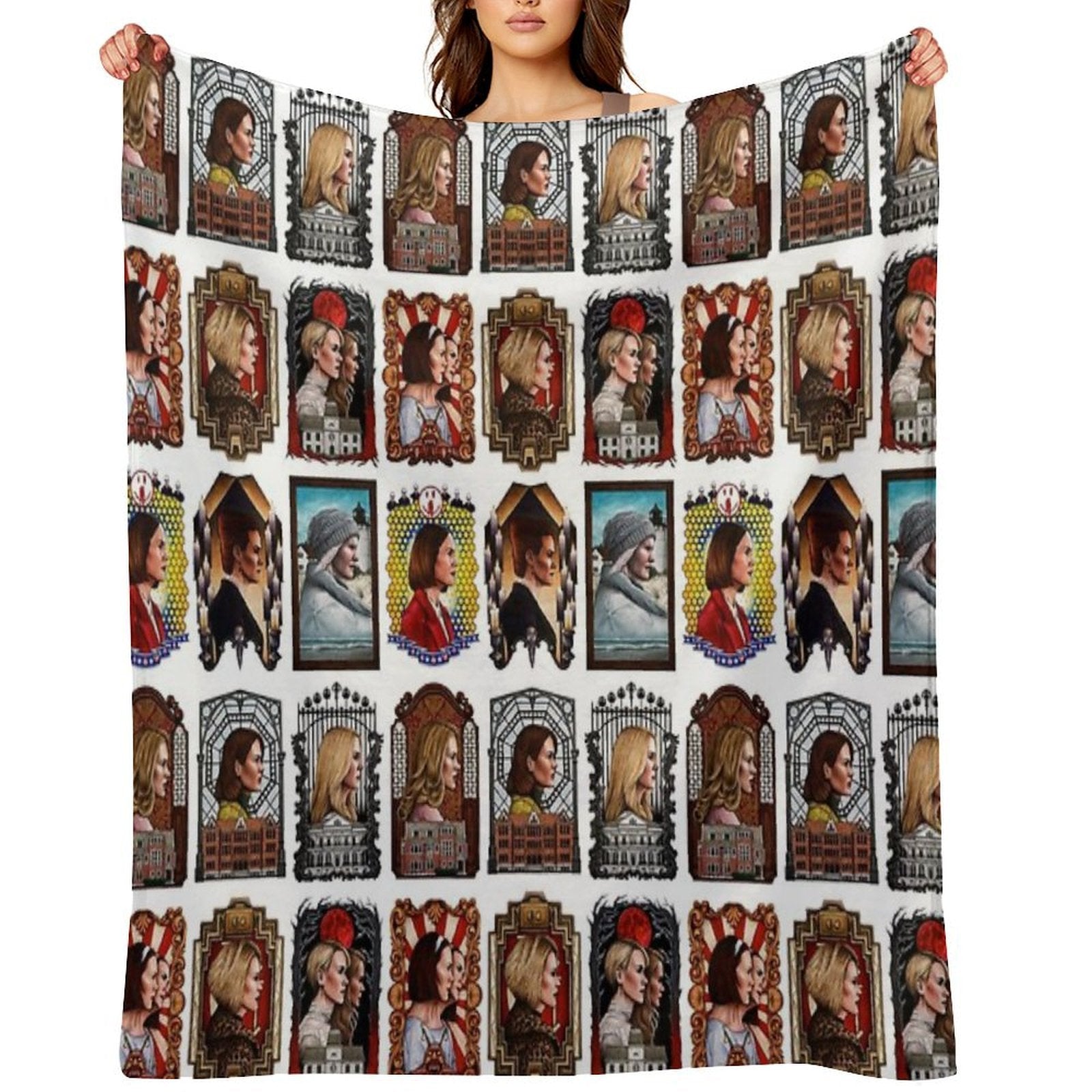 The Queen of Horror Story Shrink-resistant Throw Blanket