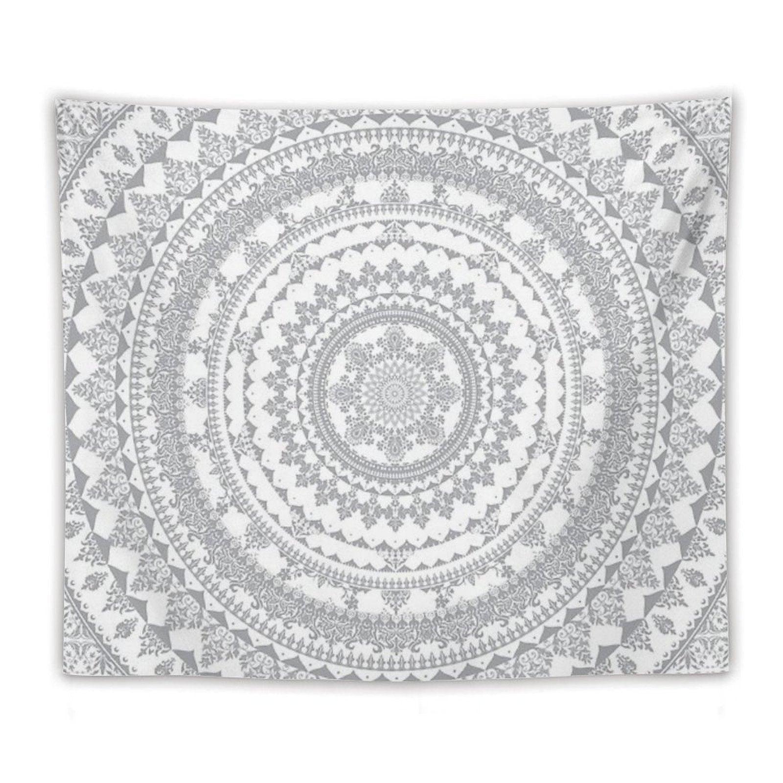 Mandala Gray Tapestry