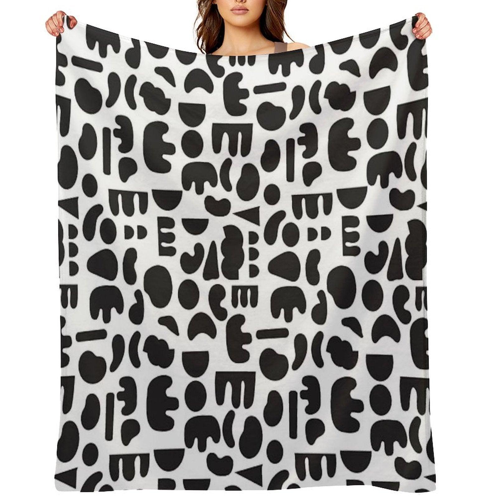 Black And White - Abstract Pattern Dance Throw Blanket