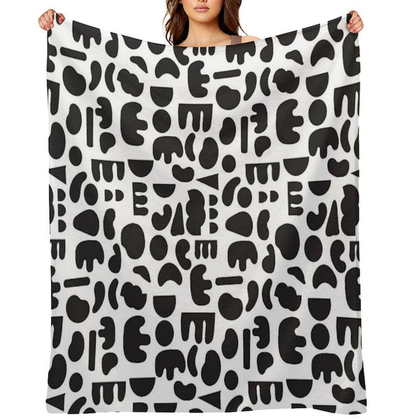 Black And White - Abstract Pattern Dance Throw Blanket
