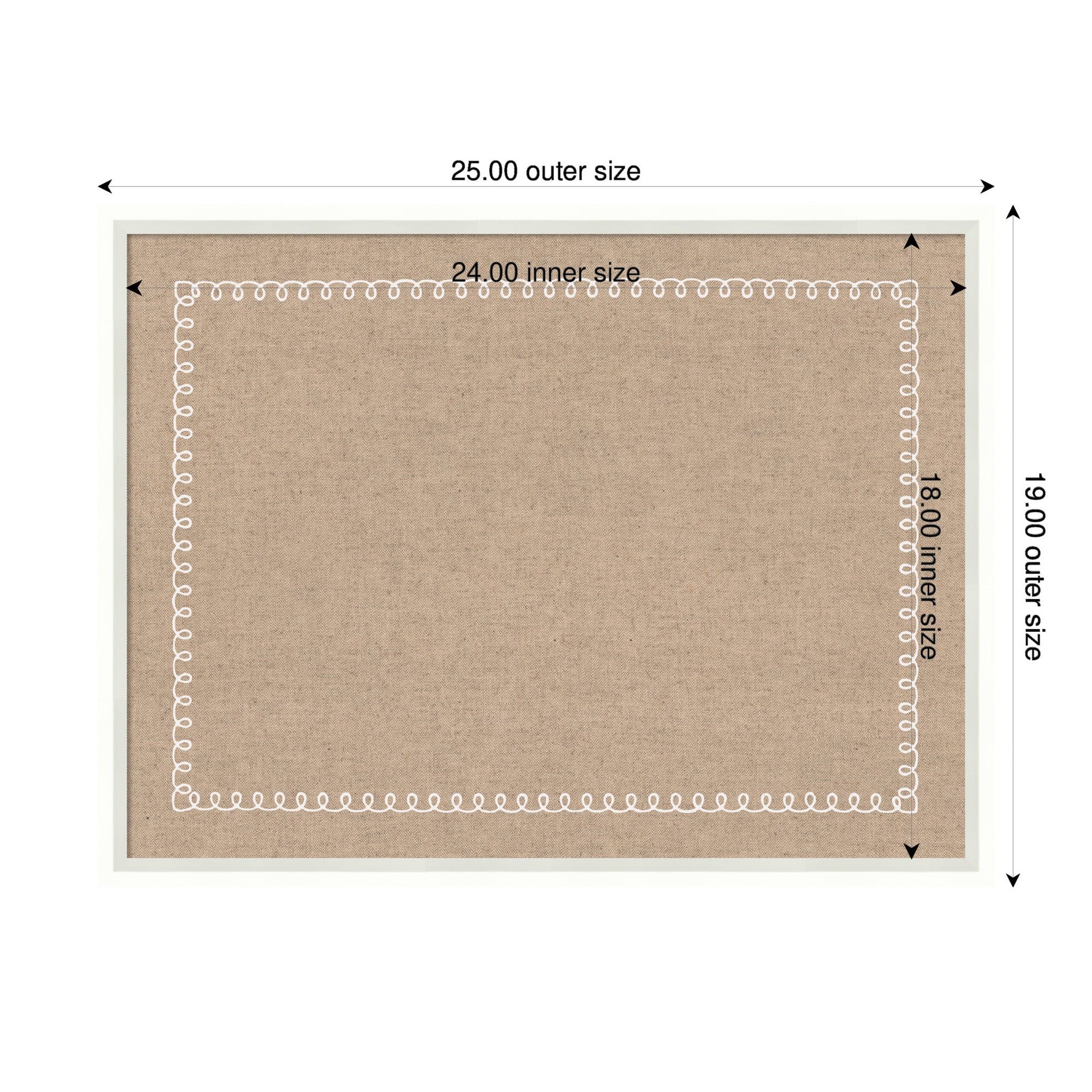 Pinboard White Scalloped Edge