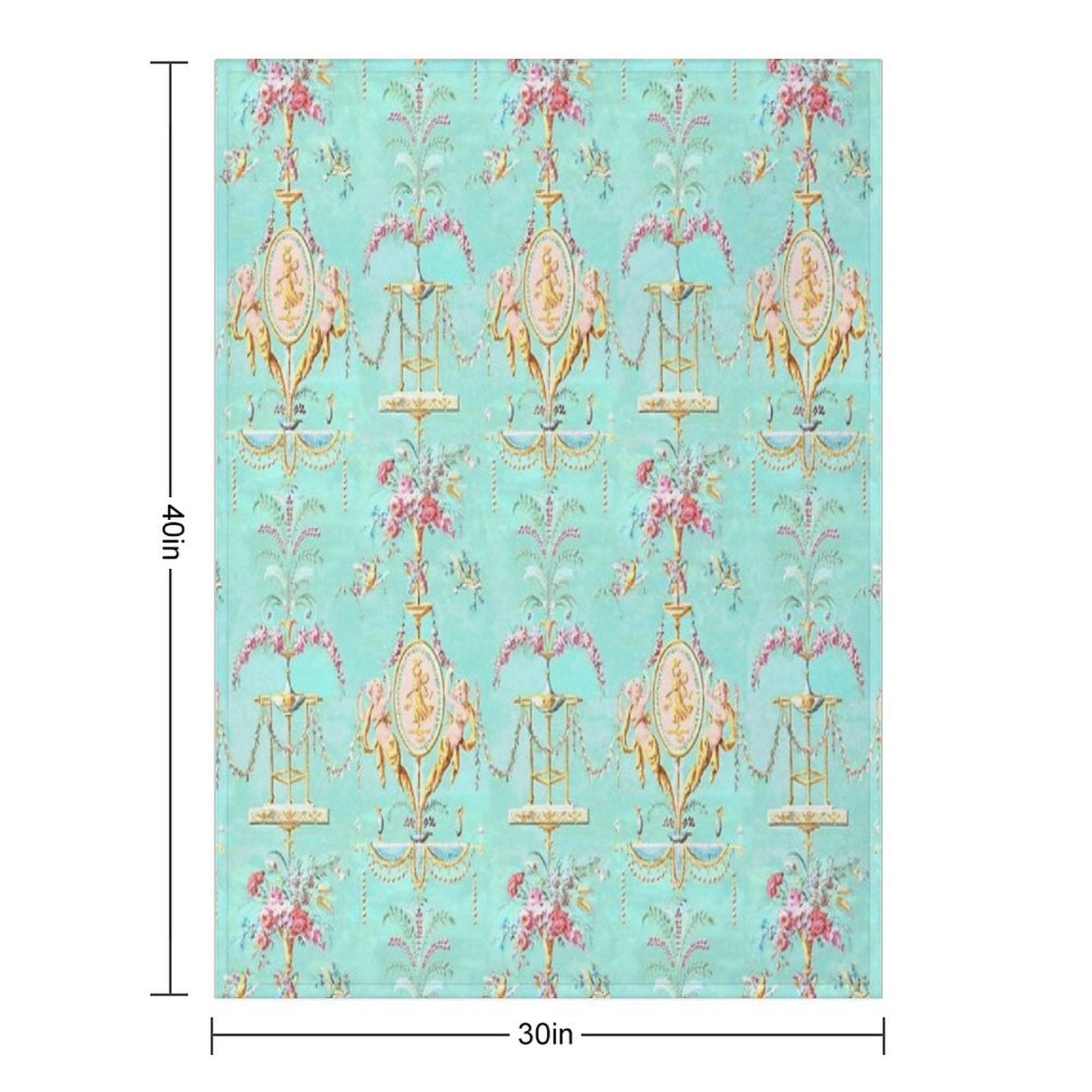 Marie Antoinette French Rococo Paris Pattern Easy Care Throw Blanket
