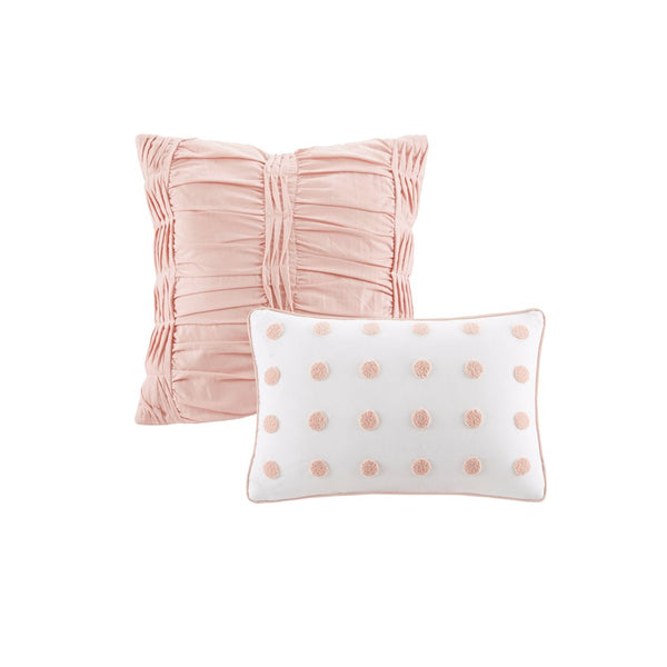 Brooklyn Cotton Jacquard Comforter Set with Euro Shams and Throw Pillows - Gifts for You 'n Me