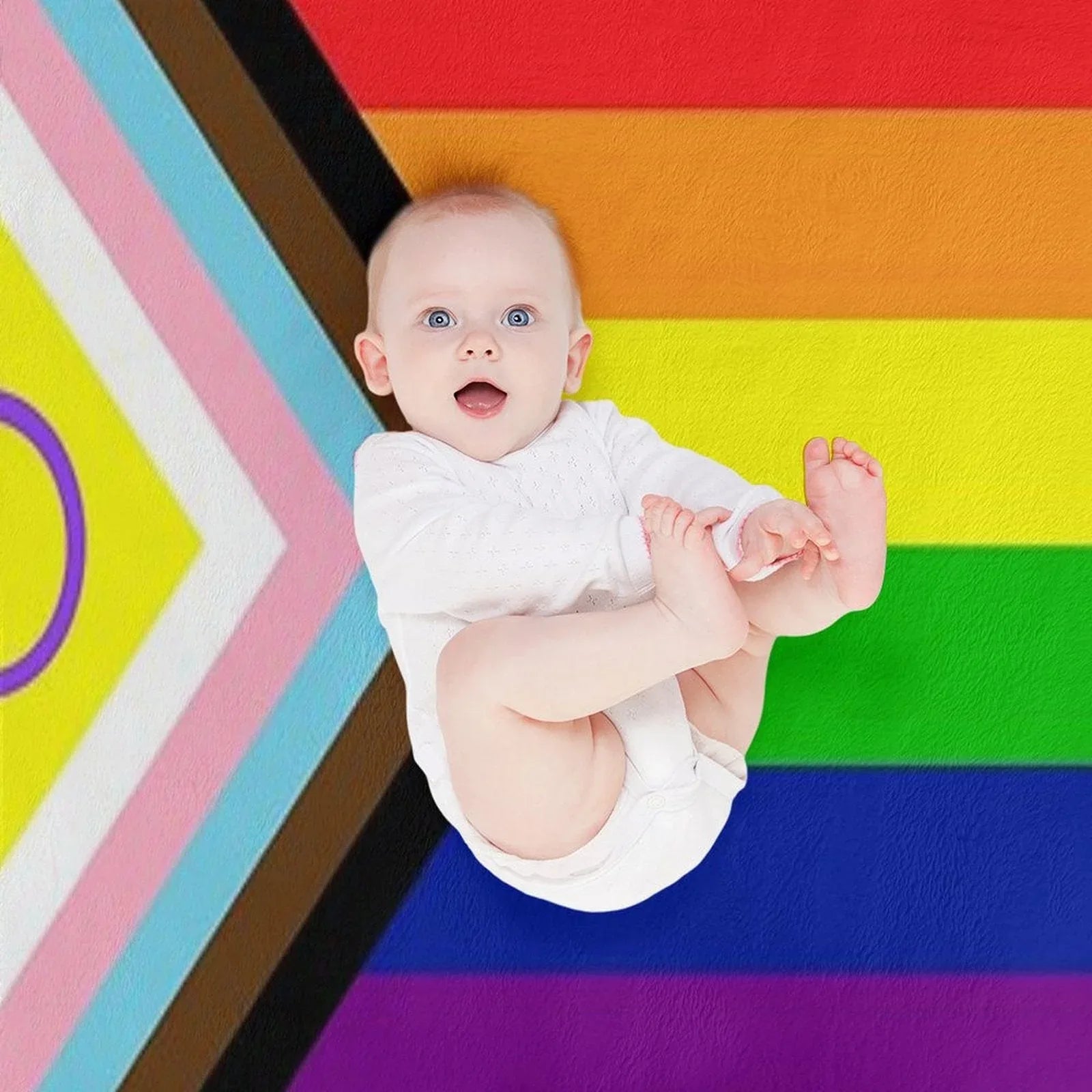 2021 Intersex-Inclusive Progress Pride Flag Throw Blanket