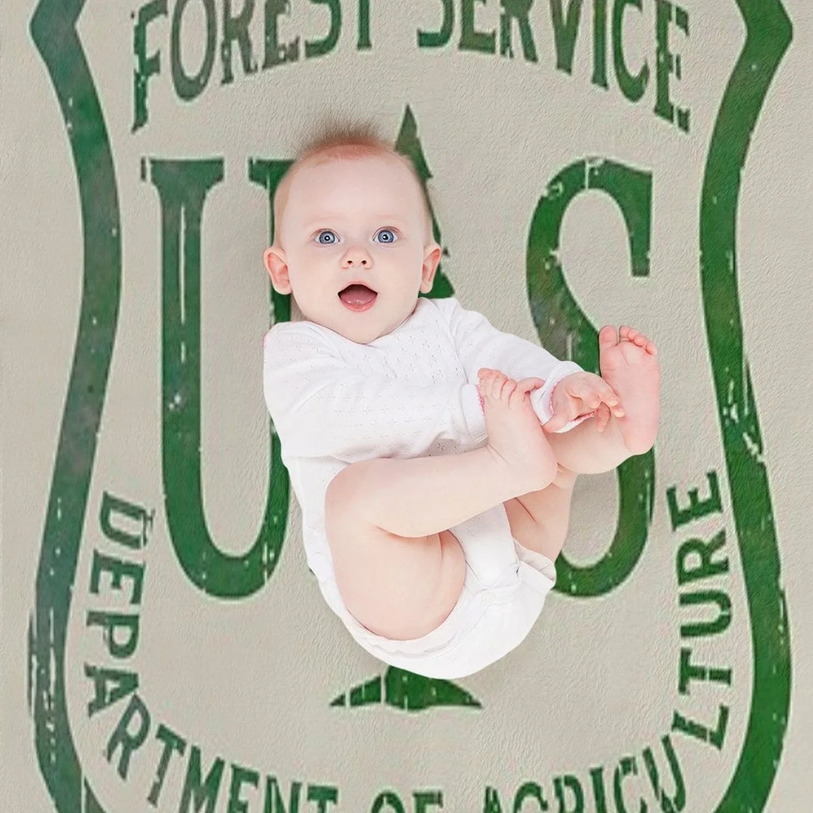 Forest Service Vintage Green Emblem Throw Blanket