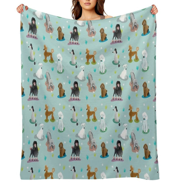 Retro Exit Poodles Premium Throw Blanket
