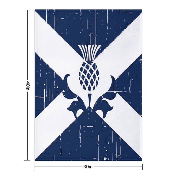 Saltire Scottish Flag And Scottish Thistle Comfort Throw Blanket