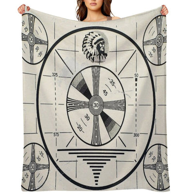 Retro TV Monoscope Test Pattern Durable Throw Blanket