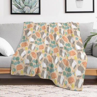Tapir-peach Velvety-soft Throw Blanket