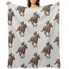 Horse Racing Travel-friendly Throw Blanket
