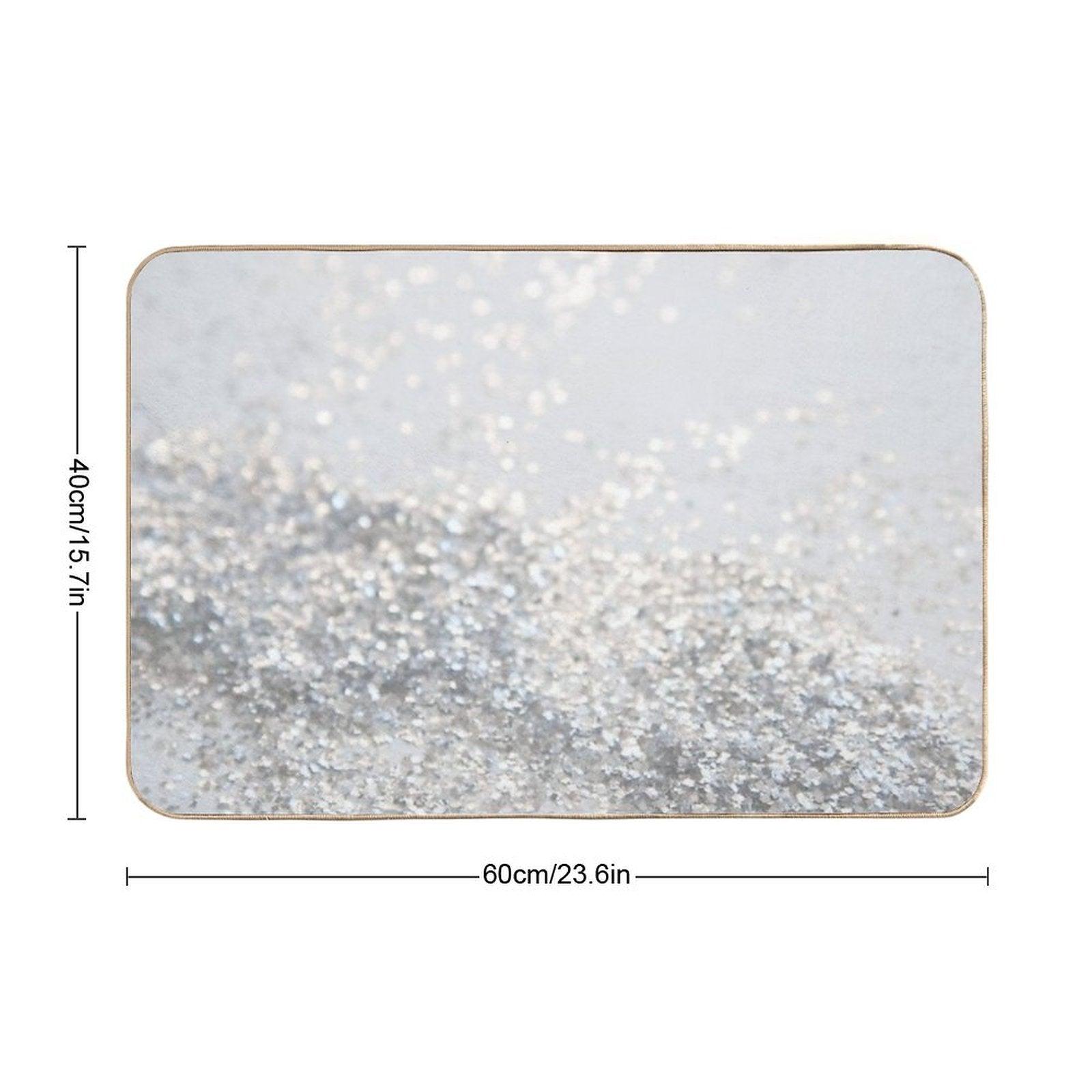 Silver Gray Glam #3 (Photo of Glitter Only - Not Reflective) Bath Mat
