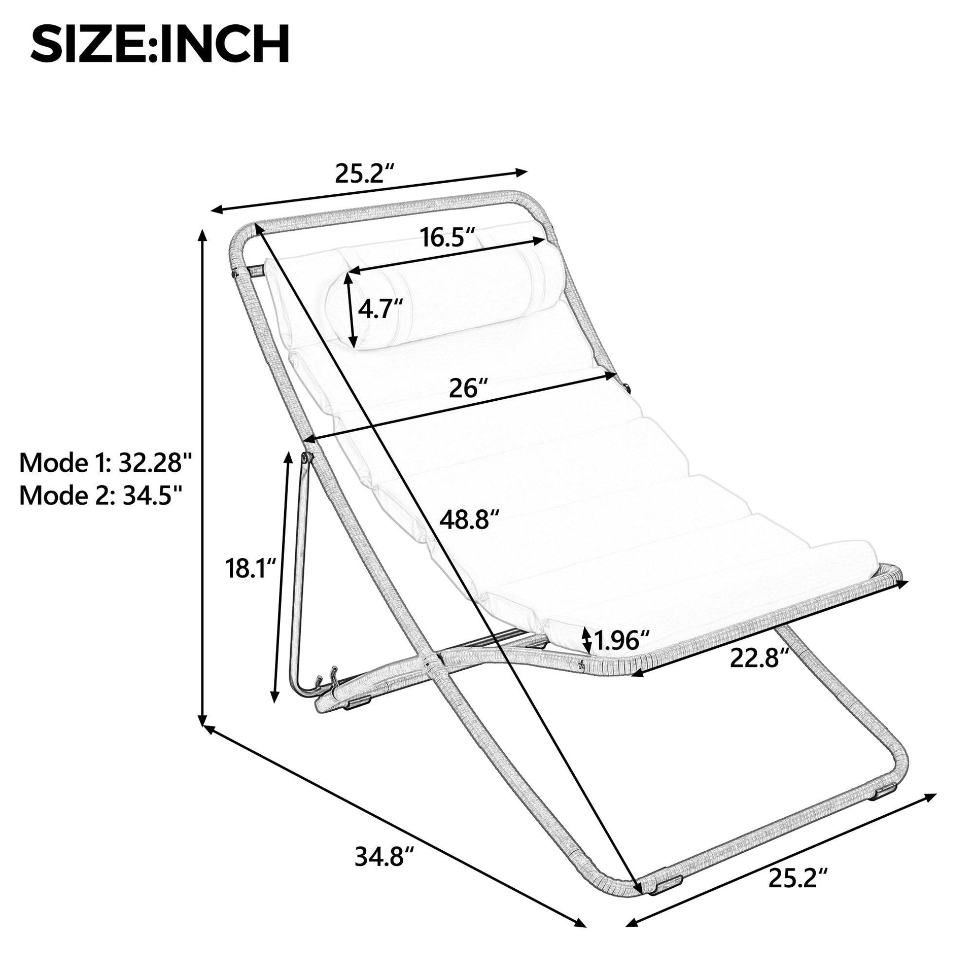 2-Pieces Outdoor Folding Chair