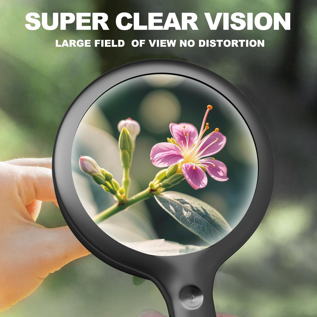 30X LED Magnifying Glass with Light | Large Handheld Magnifier for Reading & Inspection