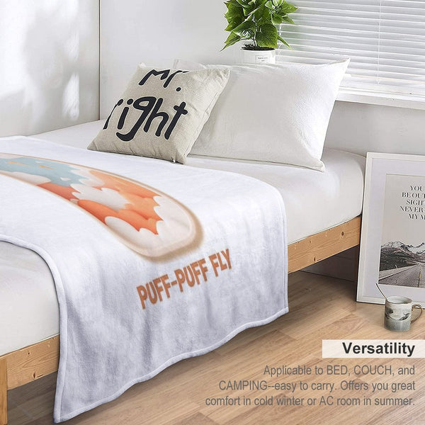 Let's Vacay T-Shirt, Puff-Puff Fly, Airplane Window View Tee, Travel Lover Gift, Vacation Mode Apparel, Summer Holiday Shirt Comfort Throw Blanket