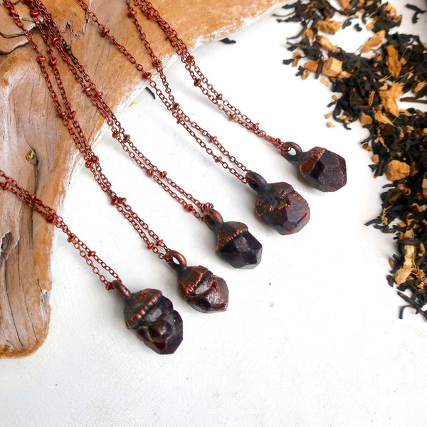 Copper Garnet Necklace - A Talisman of Vitality | By Blackbird & Sage