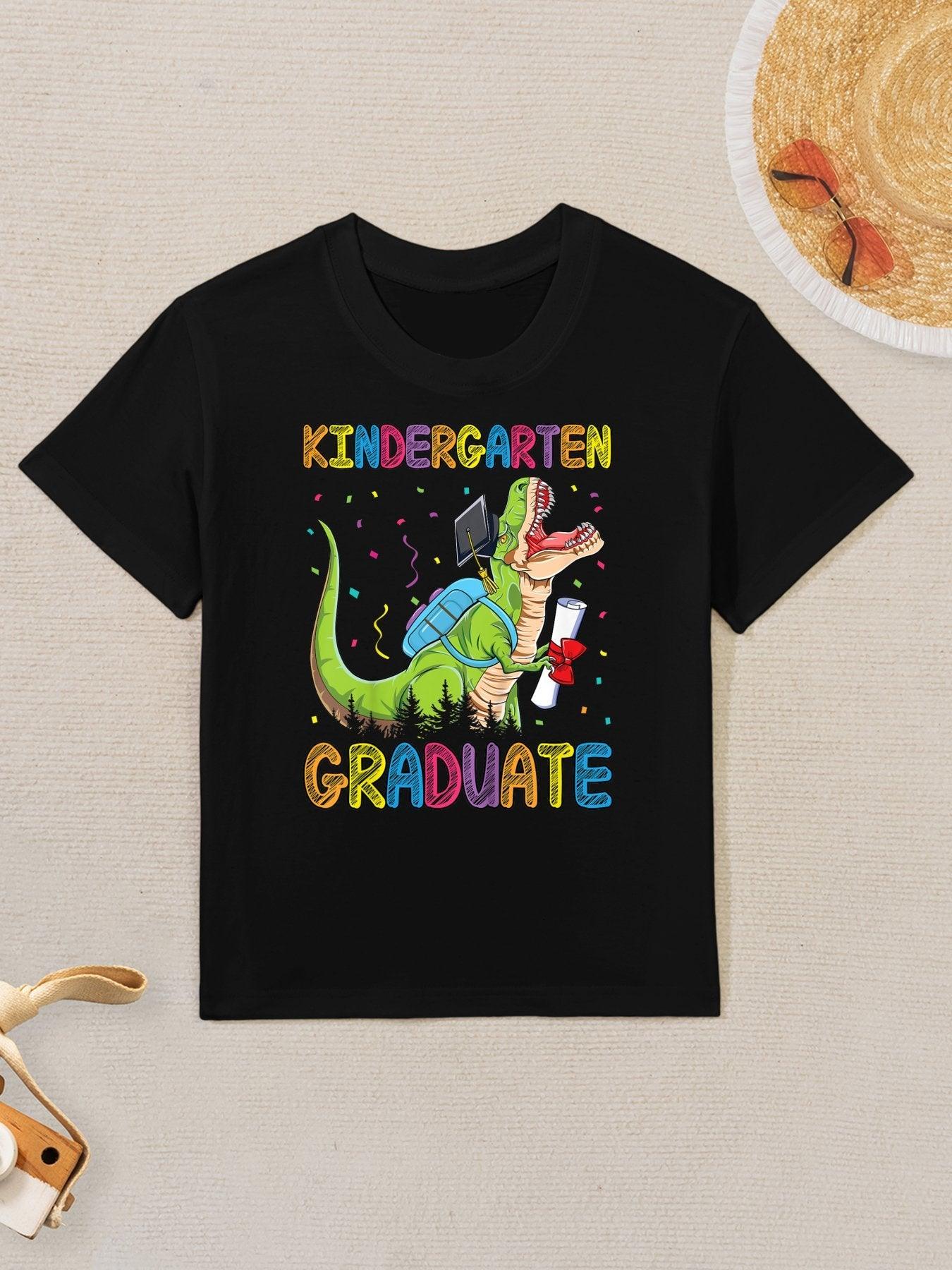 Kids Kindergarten Graduate Dinosaur Trex Kindergarten Graduation Kids T-Shirt