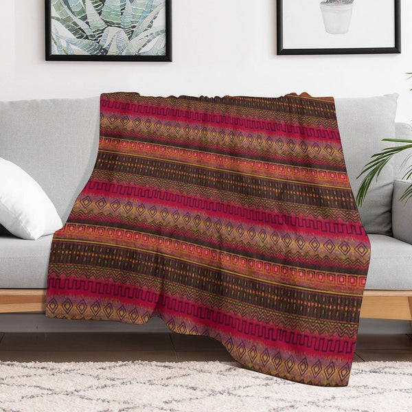 Earthy African Ombre Mud Cloth Wrinkle-free Throw Blanket