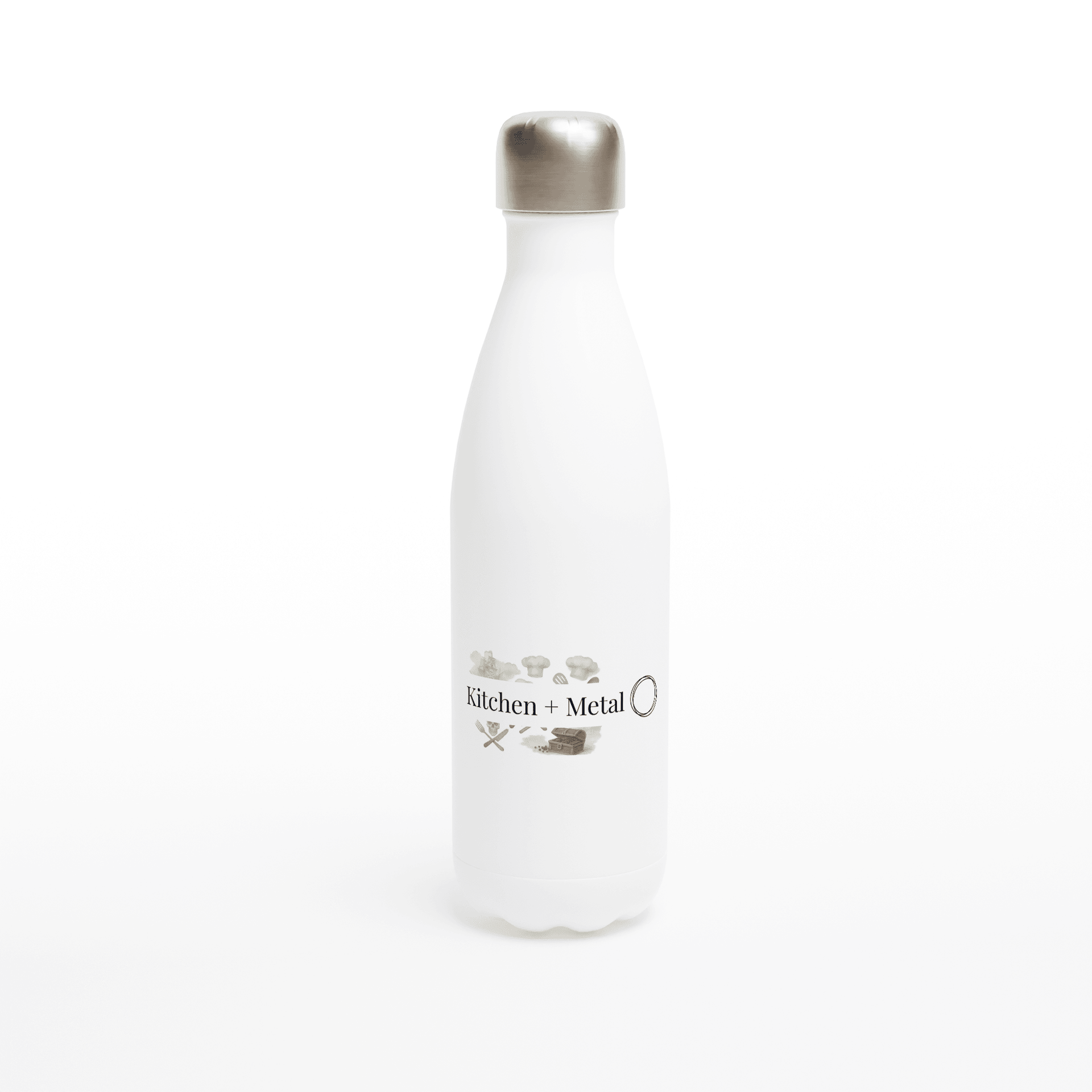 White 12oz Enamel Mug - White 17oz Stainless Steel Water Bottle | Coffee Mugs | Kitchen + Metal