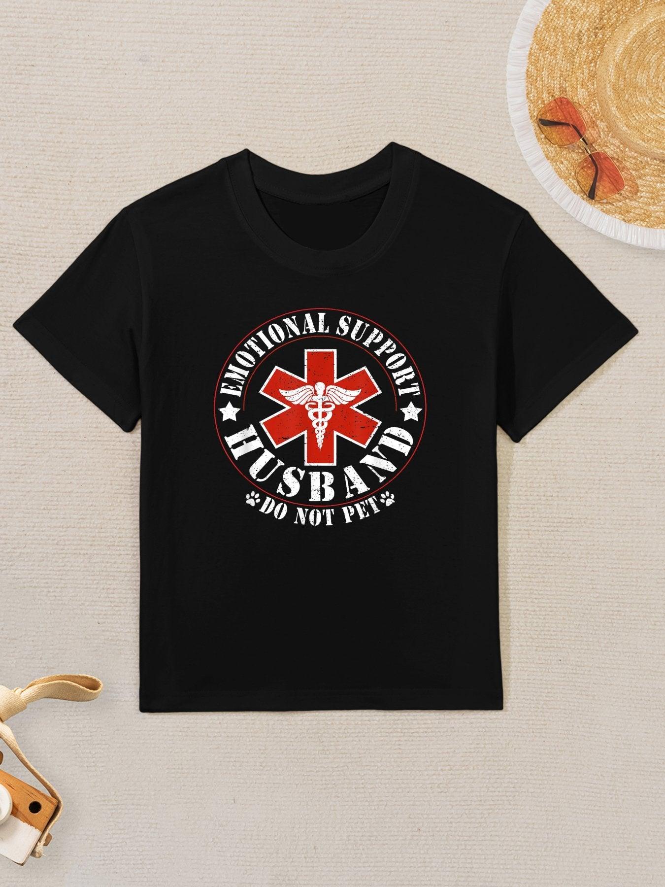 Emotional Support Husband Do Not Pet Funny Mens Husband Kids T-Shirt