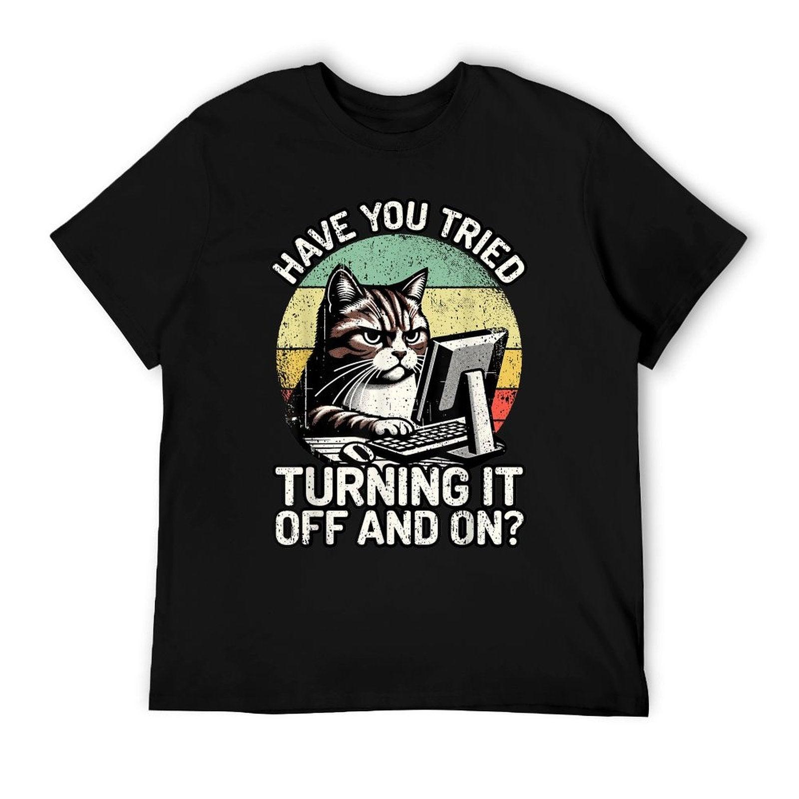 Tech Support Humor I Cat Tech Engineer I Computer IT Guy T-Shirt
