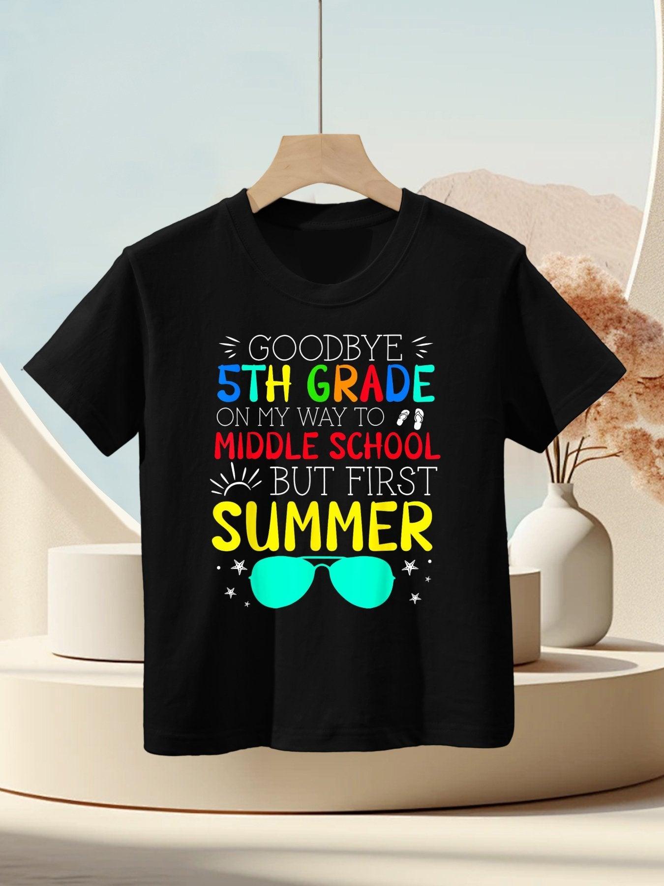 Goodbye 5th Grade Graduation To Middle School First Summer Kids T-Shirt