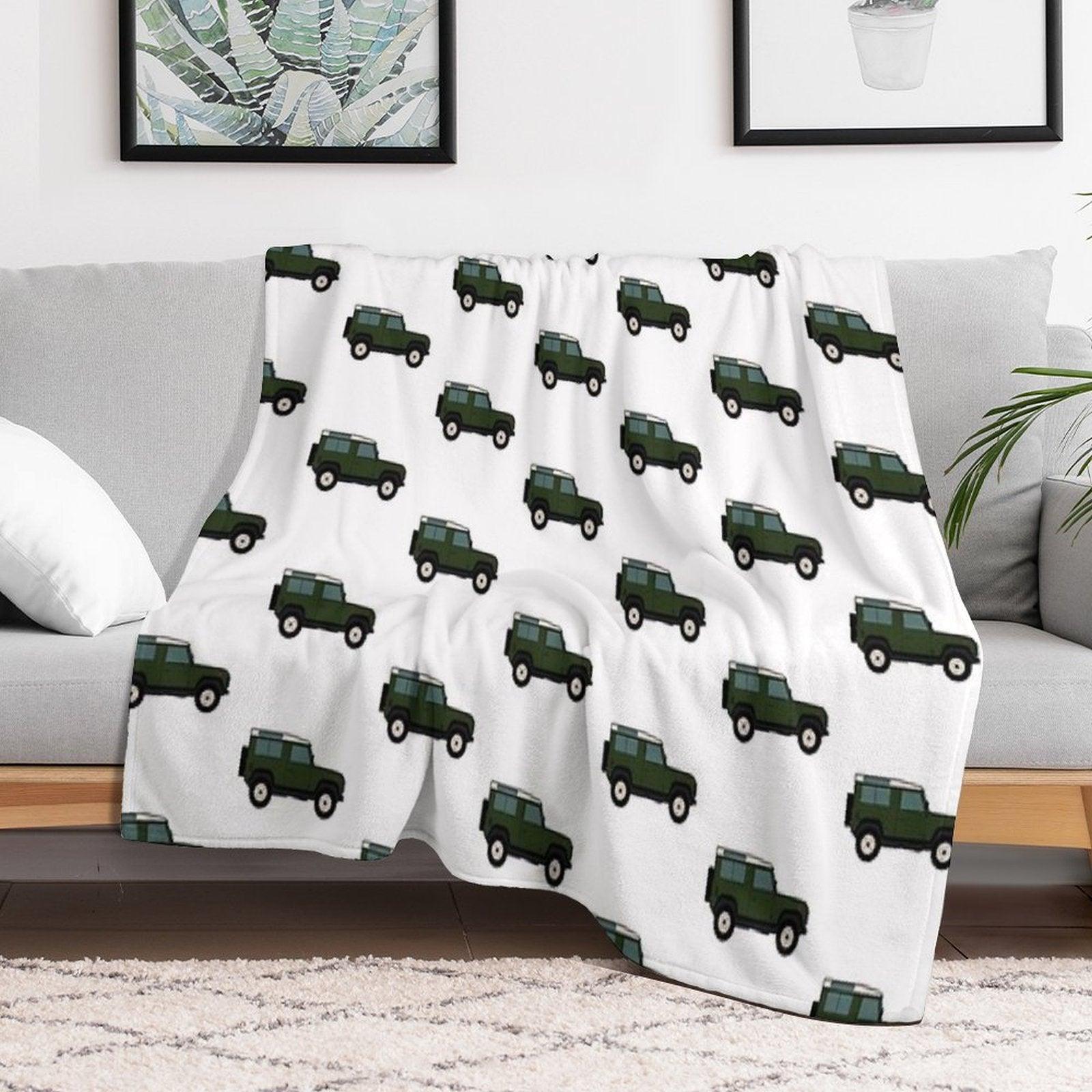 Defender SUV - British Racing Green Throw Blanket