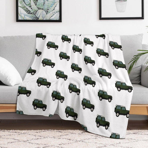 Defender SUV - British Racing Green Throw Blanket
