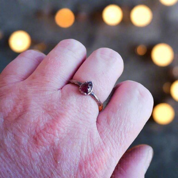 Copper Garnet Ring - Fiery Vitality for Grounding | By Blackbird & Sage