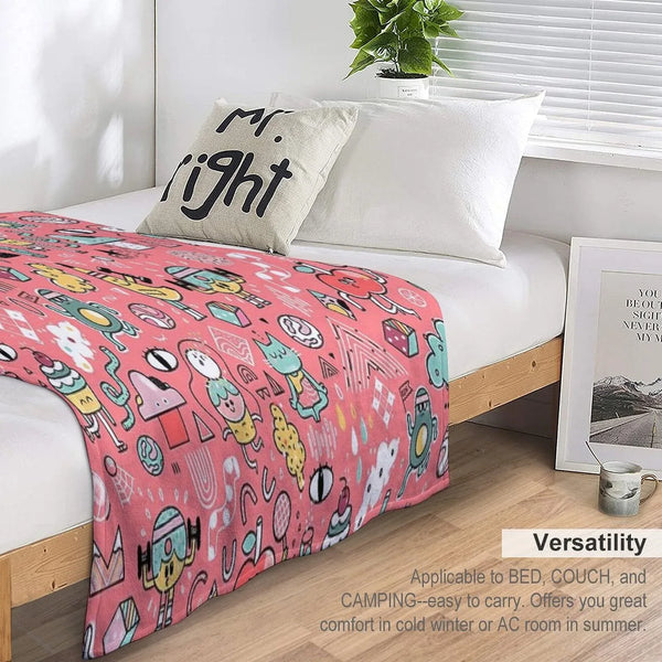 Funny Crazy Avocado, Banana, Ice Cream, Apple, Cat, Cupcake. Fitness Food. Throw Blanket