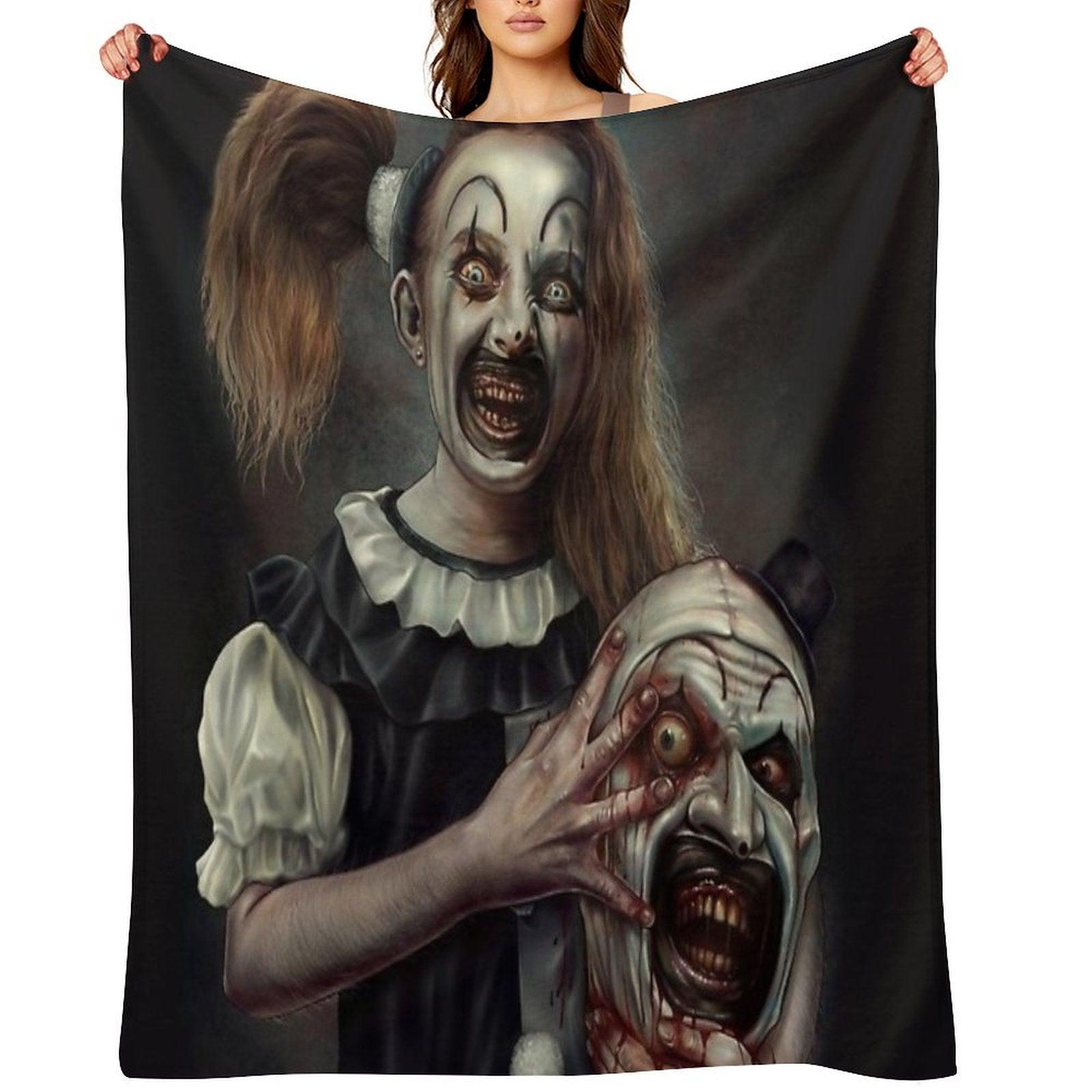 Terrifier 2- The Little Pale Girl Throw Blanket