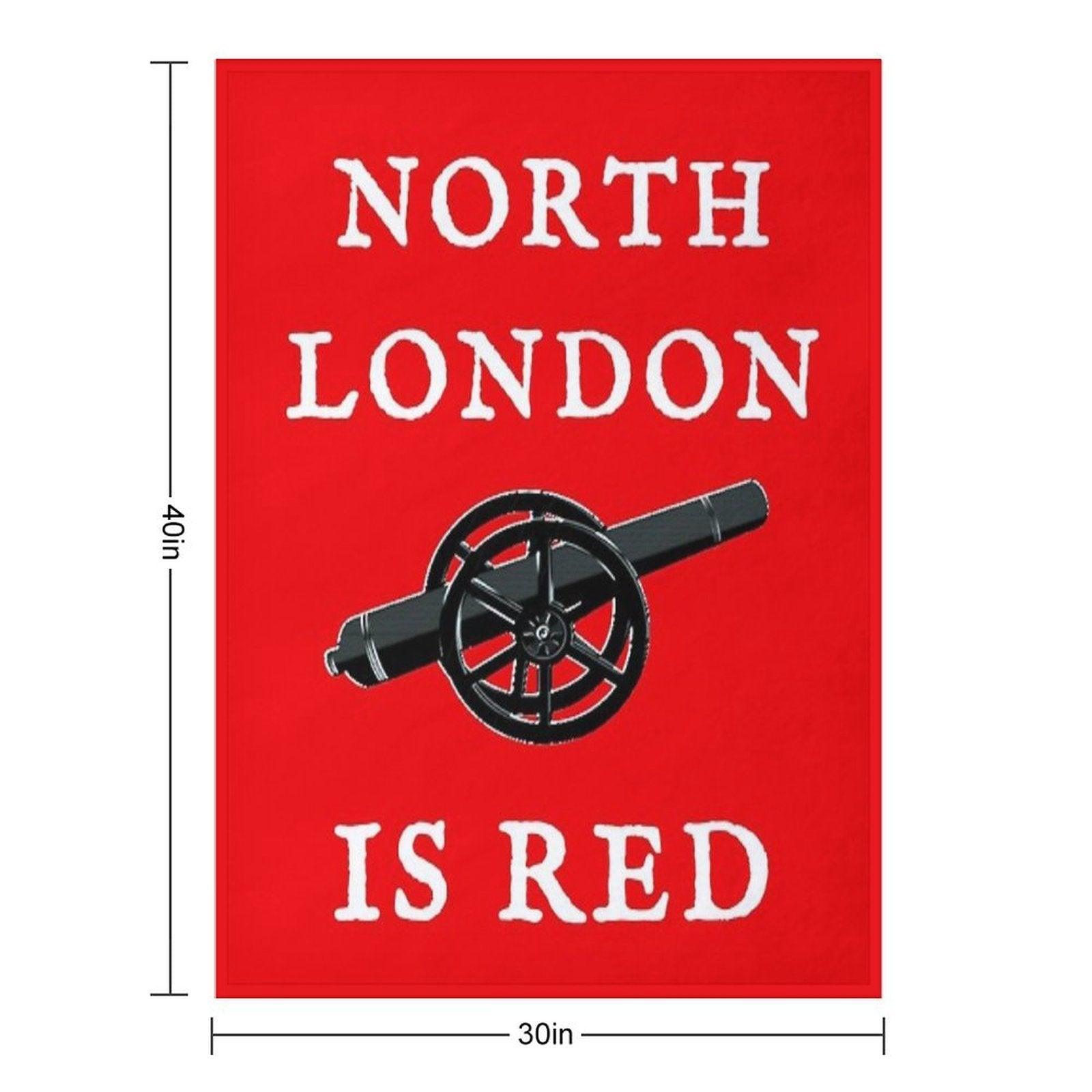 North London Is Red (White Text) Throw Blanket
