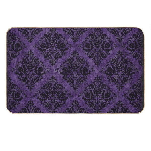 Gothic Damask Purple Bath Mat