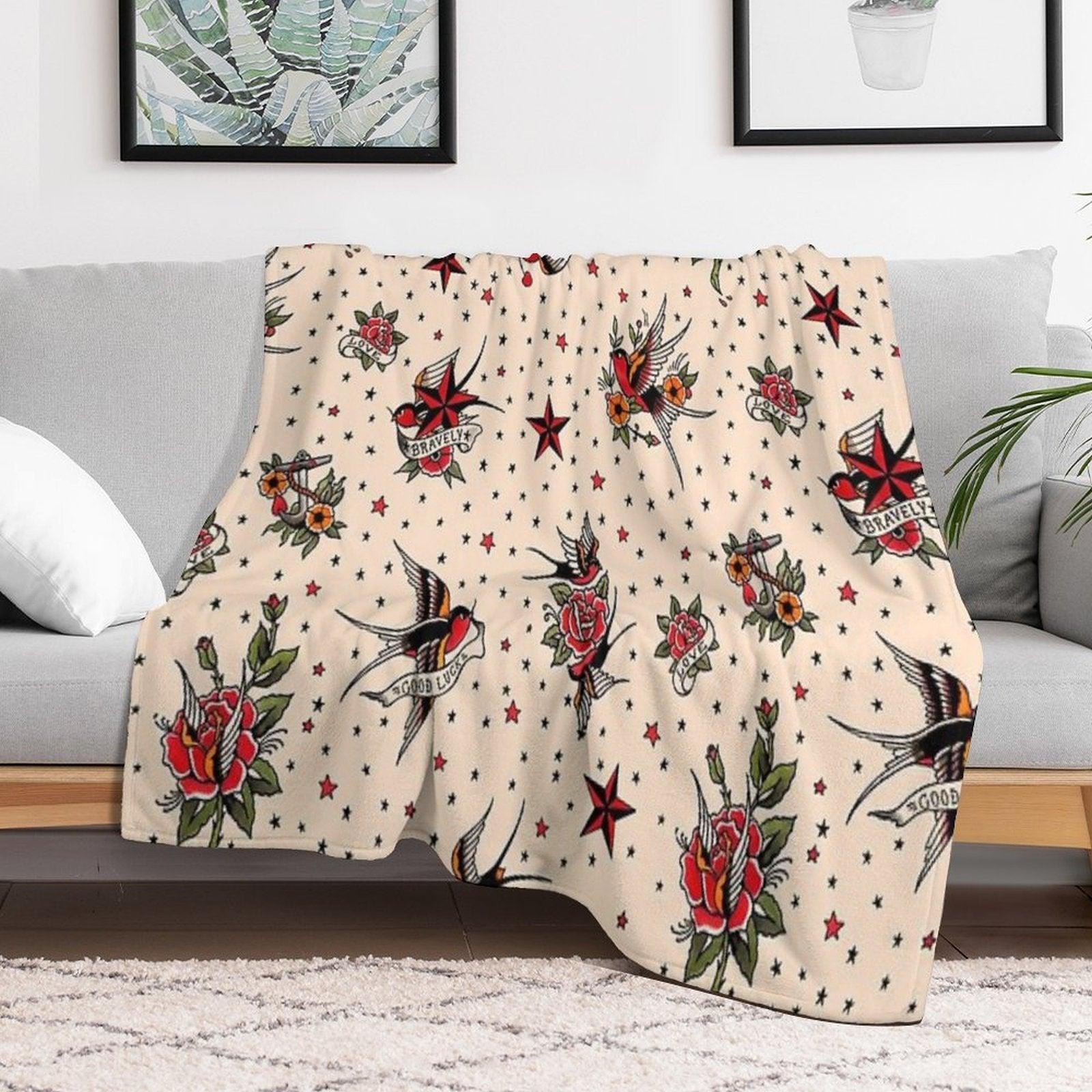 Tattoo Flash Throw Blanket