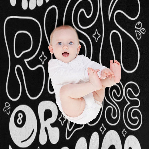 Drippy Typography - Take The Risk Or Lose The Chance Versatility Throw Blanket