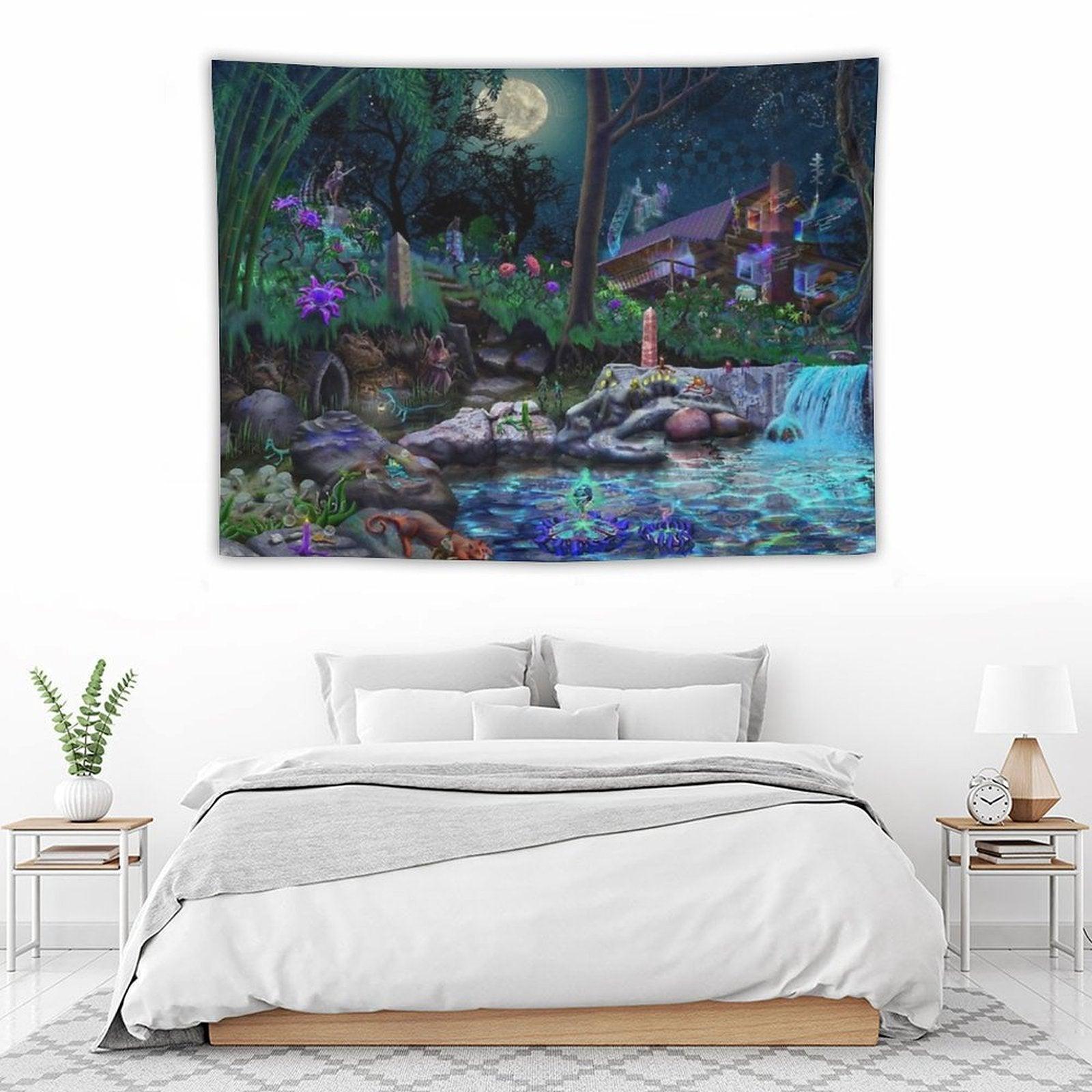 The PsyCabin - Trippy Psychedelic Visionary Garden Tapestry